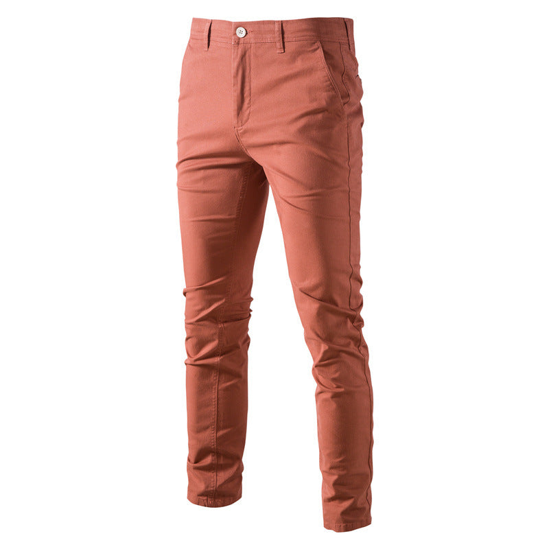 New Men's Solid Color Fashion All-match Thickened Trousers