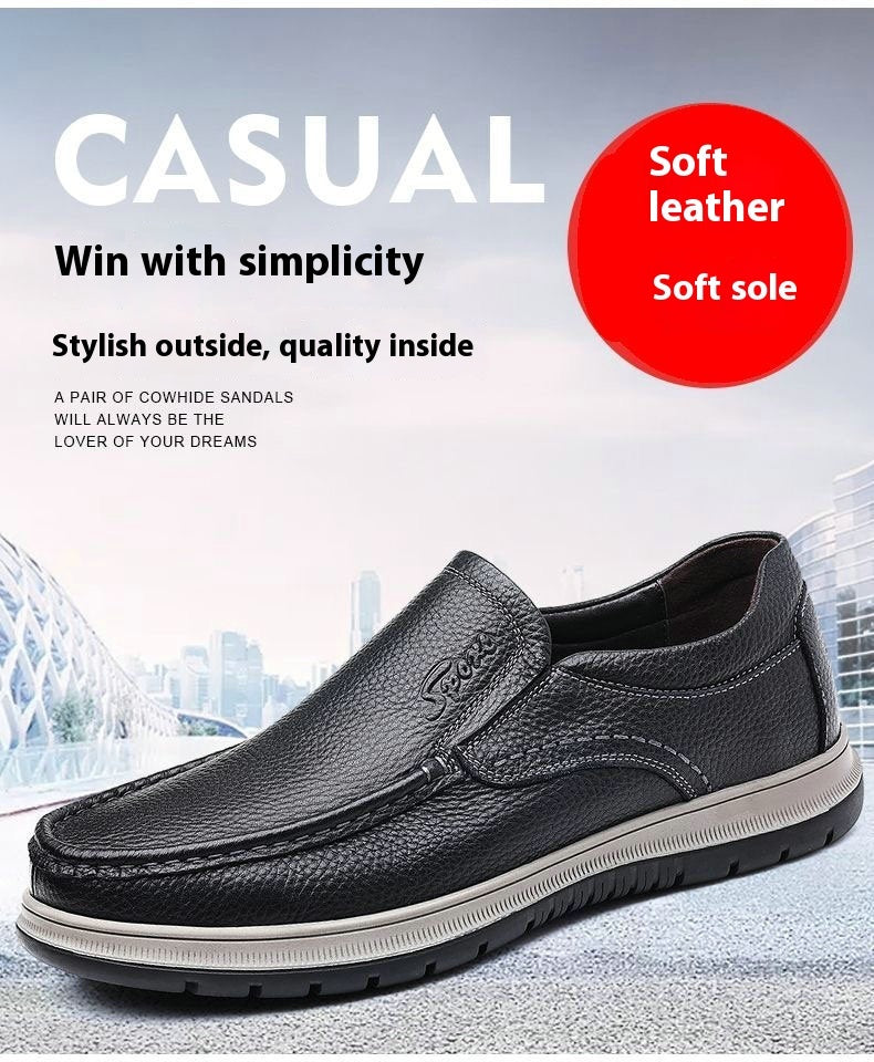 Men's Casual Waterproof Lightweight Leather Shoes