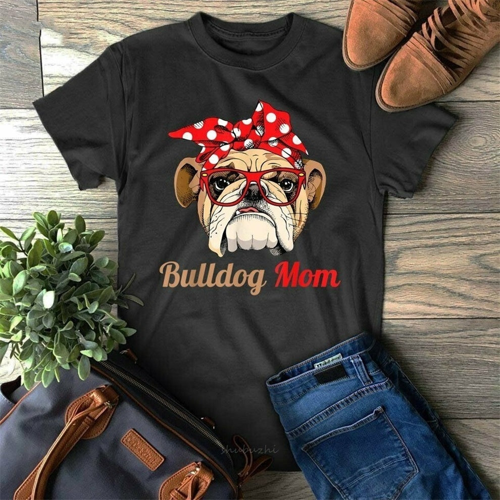 Female Creative British Mother Printed Short Sleeve