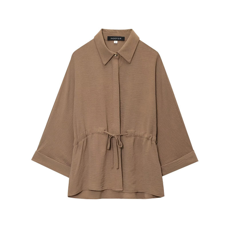 Spring New European And American Style Design Sense Shirt And Wide-leg Pants Temperament Suit