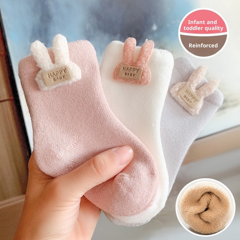 Baby Socks Cartoon Giraffe Winter Thicken Thermal Cute
