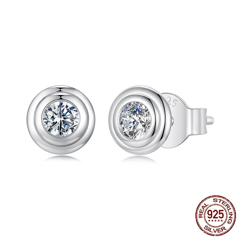 Bubble G Color Moissanite Stud Earrings S925 Sterling Silver Daily Simple