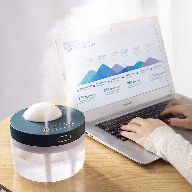 Projection Humidifier Portable Rechargeable Rotating Projection Night Light Bedroom Moisturizing Double Spray Double Fog