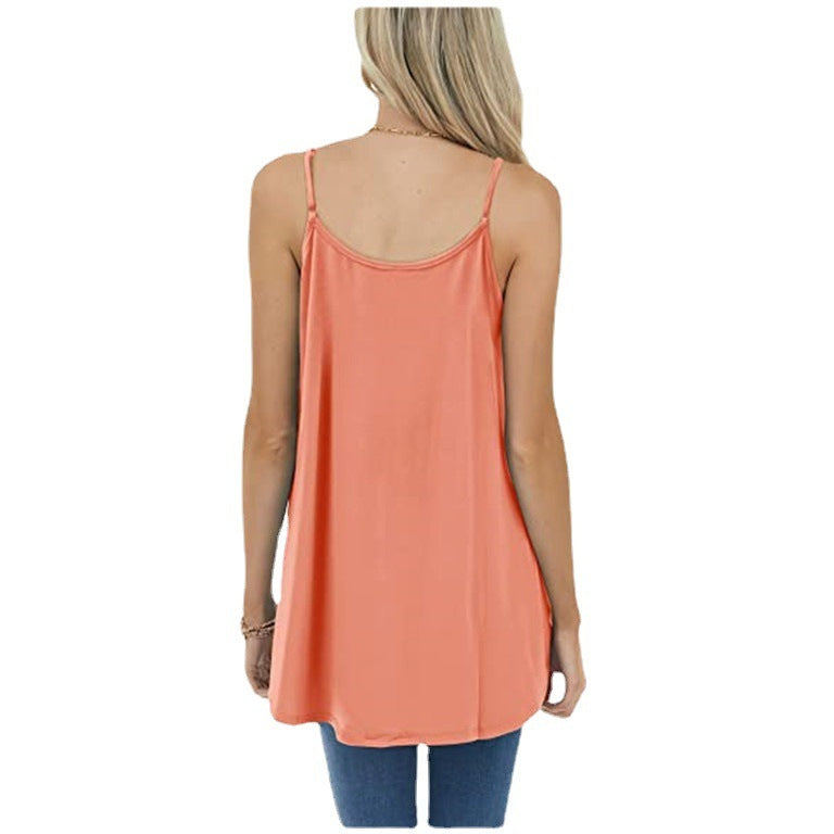 Women's Casual Summer Pleated Round Neck Keyhole Loose Top