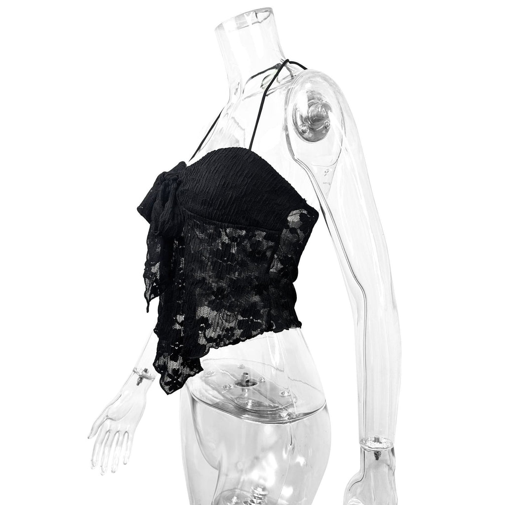 V-neck Sleeveless Lace Top For Women