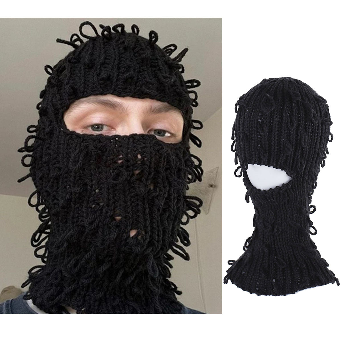 Men's And Women's Coil Cap Hand-made Woolen Mask