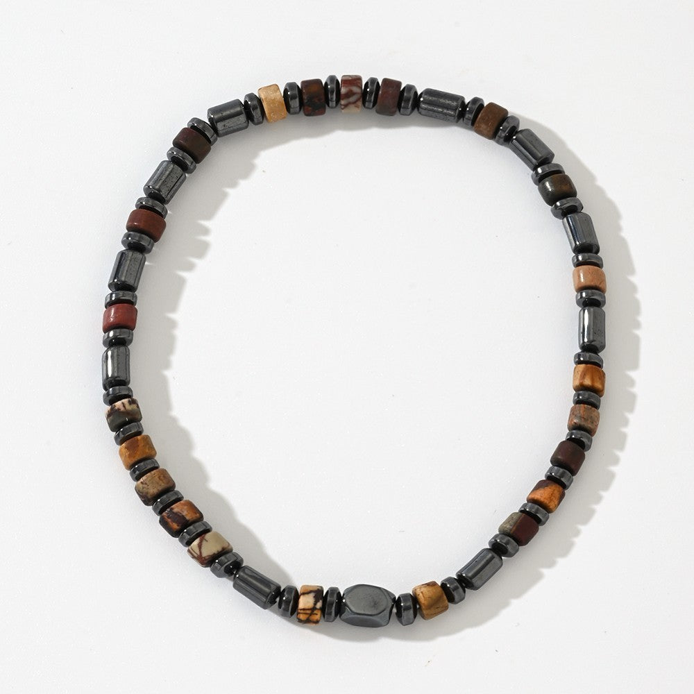 Natural Semi-precious Stone Beads String Men's Bracelet