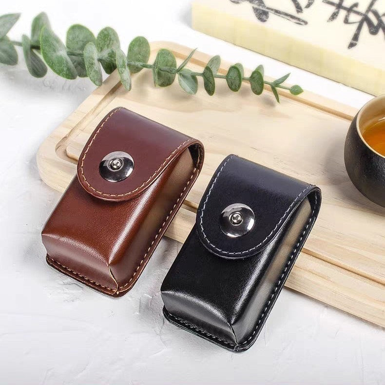 Men's Leather Case Portable Compact Good-looking