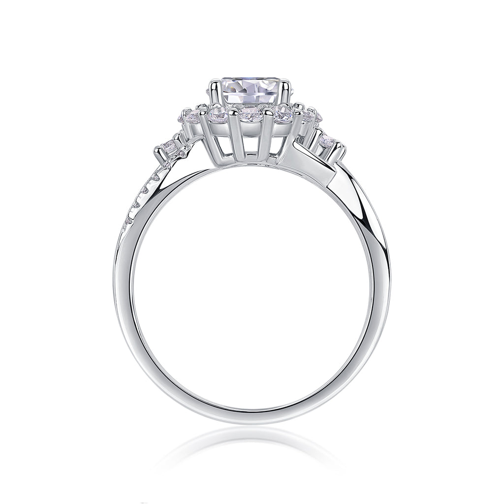 1Snow Lotus - A Fashionable And Luxurious Jewelry Piece Set With 2-carat Moissanite S925 Sterling Silver And Platinum-plated Diamond Prohibit TikTok sales