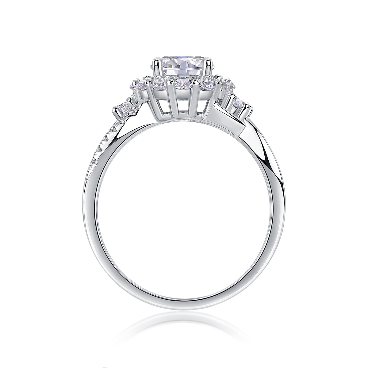 1Snow Lotus - A Fashionable And Luxurious Jewelry Piece Set With 2-carat Moissanite S925 Sterling Silver And Platinum-plated Diamond Prohibit TikTok sales