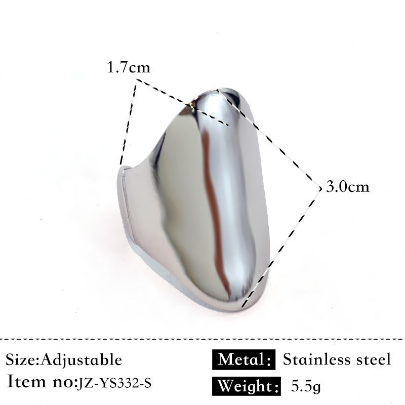 Glossy Stainless Steel Plated 18K Gold Simple Ring