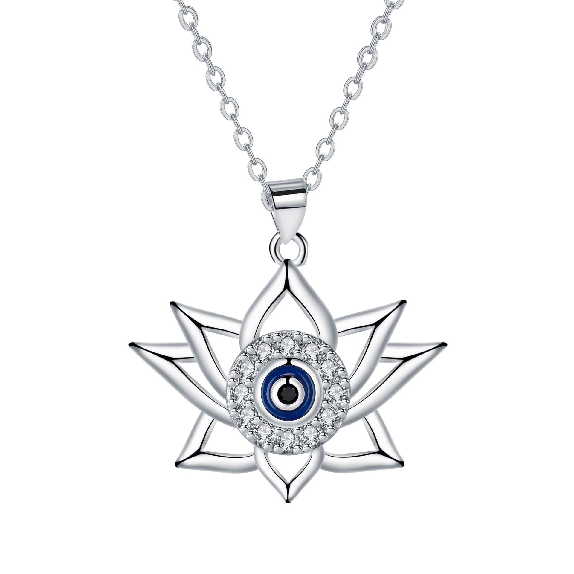 Vintage Lotus Bottom Devil's Eye Necklace