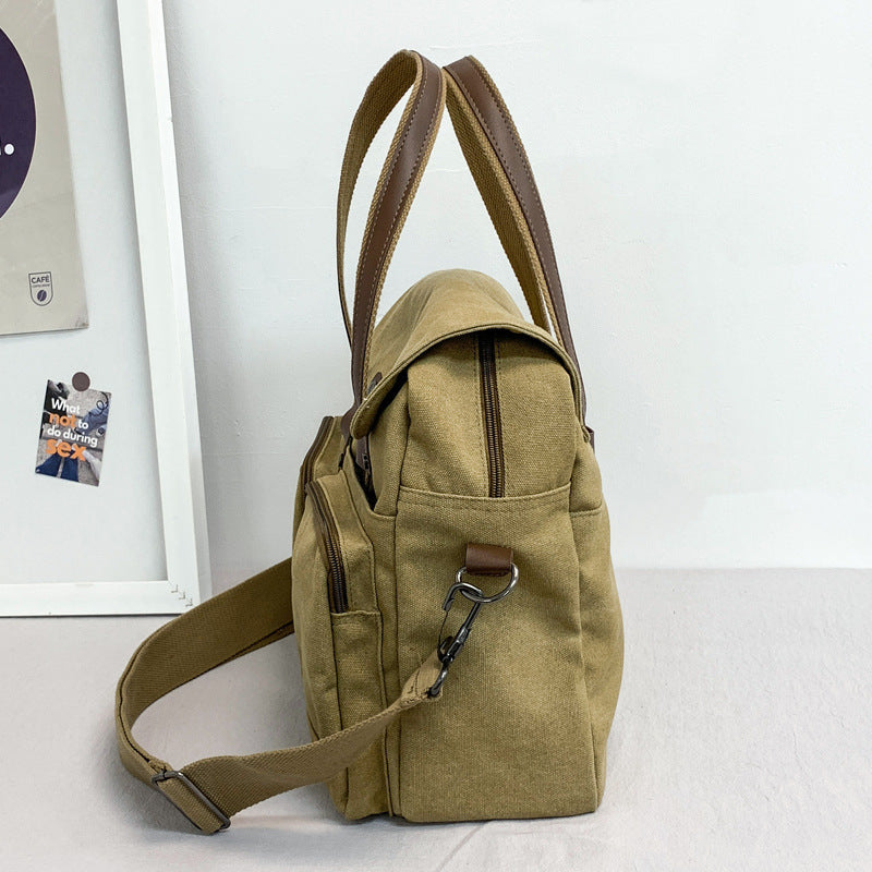 Outdoor Travel Multi-compartment Large Capacity Canvas Men's Crossbody Bag