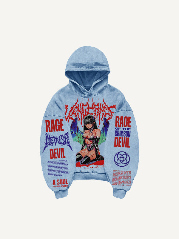 Men's Printed Hooded Loose Retro Sweatshirt