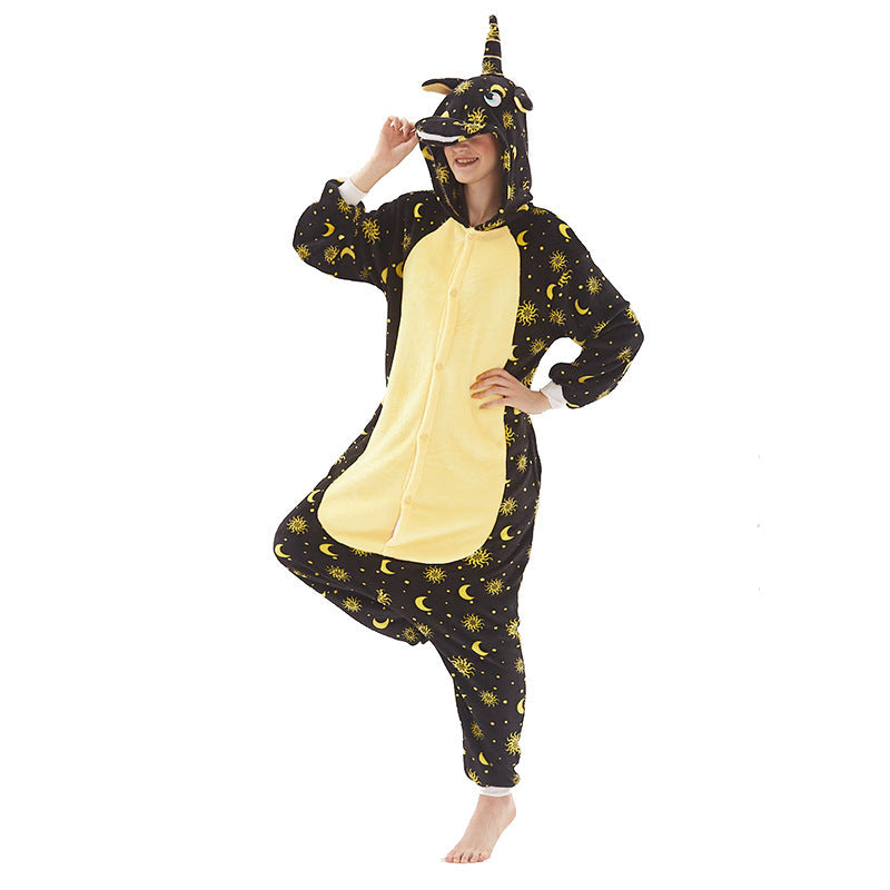 Autumn And Winter Flannel Cartoon Animal One-piece Pajamas