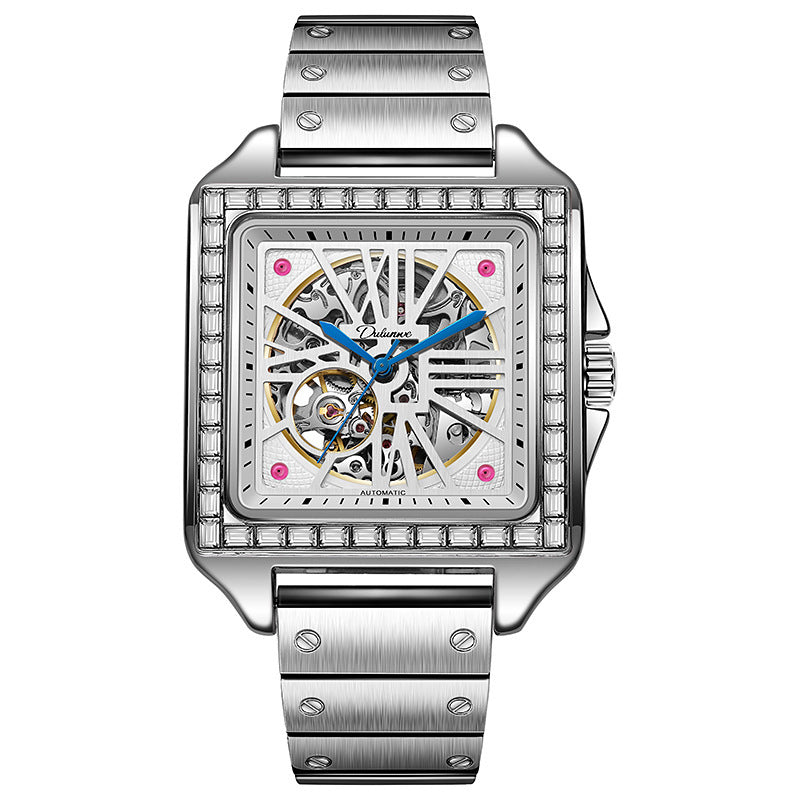 New Square Diamond-studded Design Automatic Watch