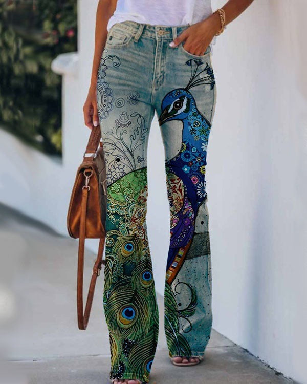 Womens Casual 3D patterned Jeans