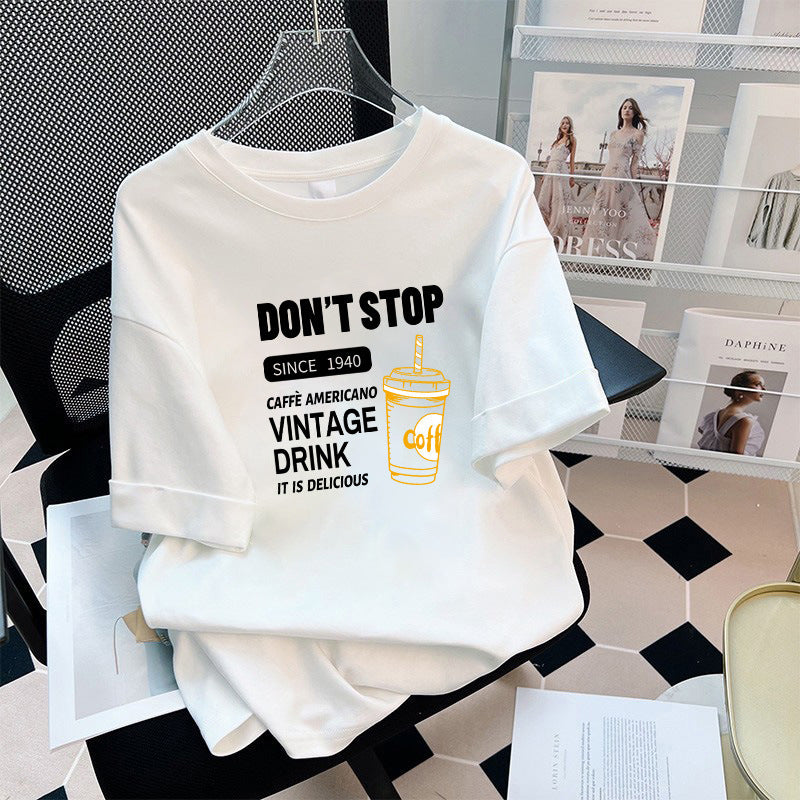 Dopamine Top Loose Cotton Short Sleeve T-shirt