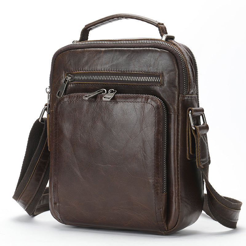 Genuine Leather Shoulder Messenger Bag Vintage Crazy Horse