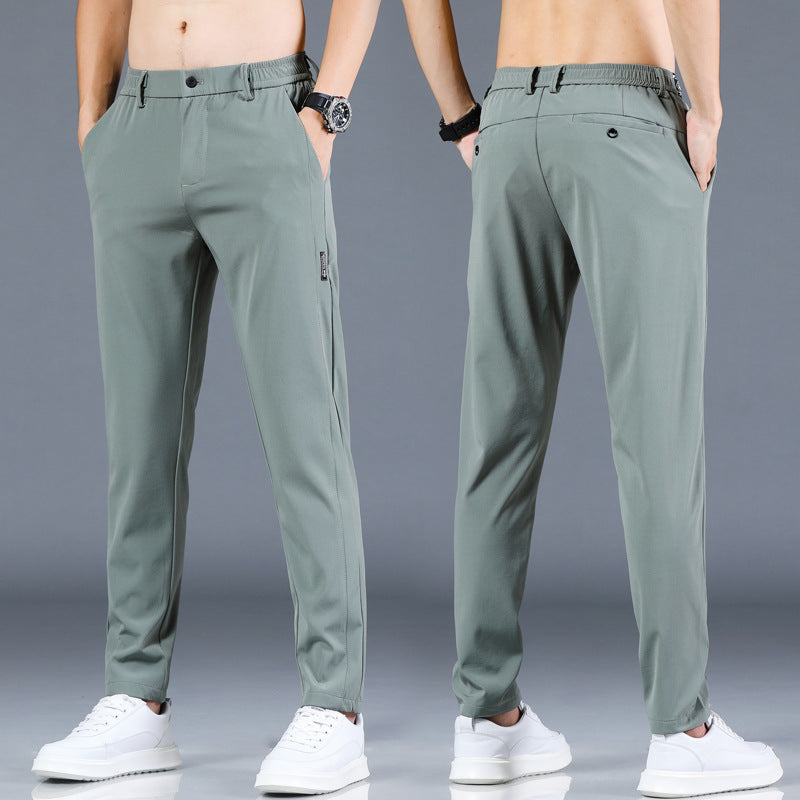 Men's Casual Pants Ice Silk Men's Pants Straight Trousers Men's Trousers Men's Fashion Casual