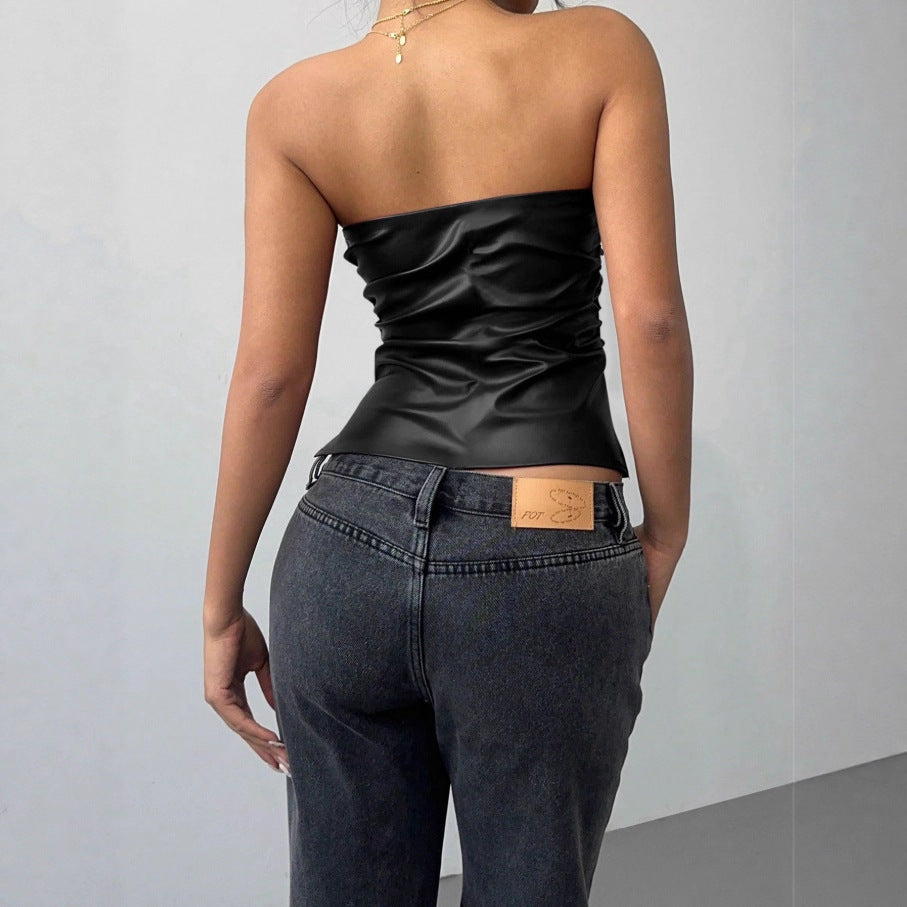 Influencer-style Sleeveless Off-shoulder Tube Top For Women