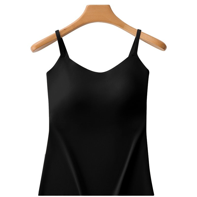 Summer Fixed Cup Without Steel Ring Outer Wear Traceless Bottoming Plus Size Slip Top Women