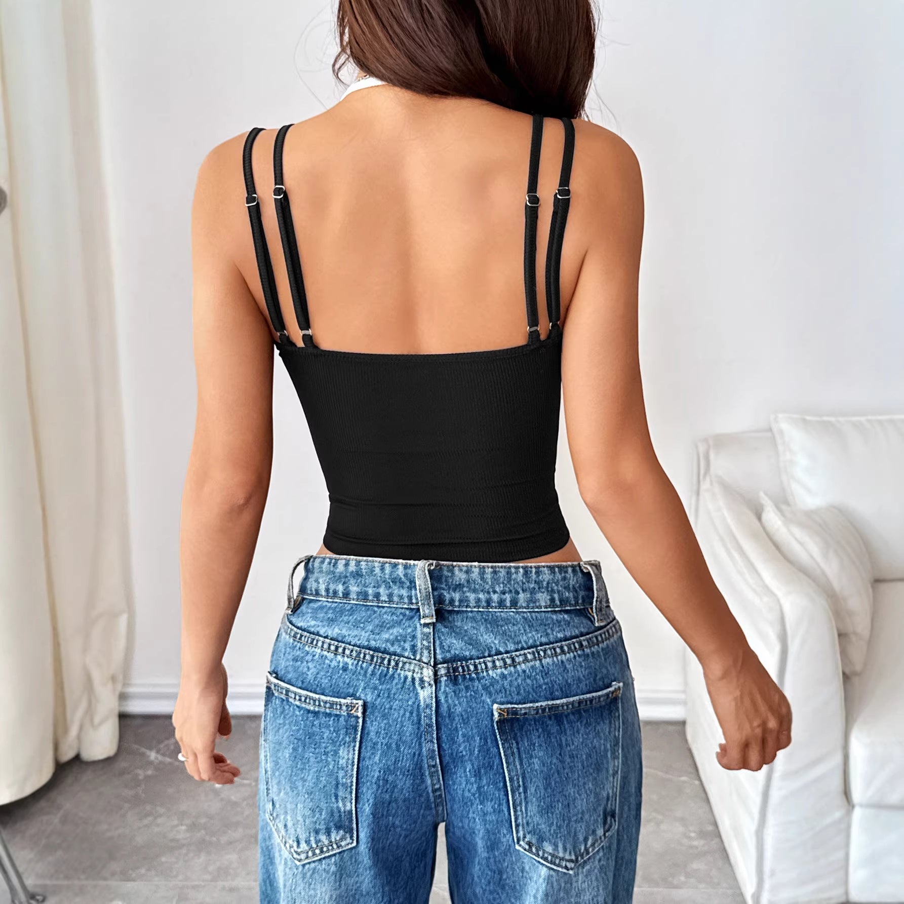 Two-tone Structured Casual Sports Camisole For Women
