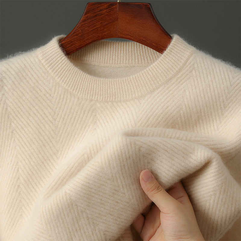 Round Neck Pullover Leisure Knitted Sweater For Men