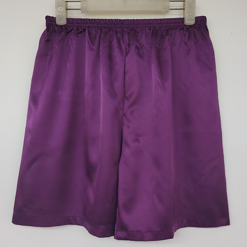 Men's Simple Home 5-point Silk Ice Silk Shorts