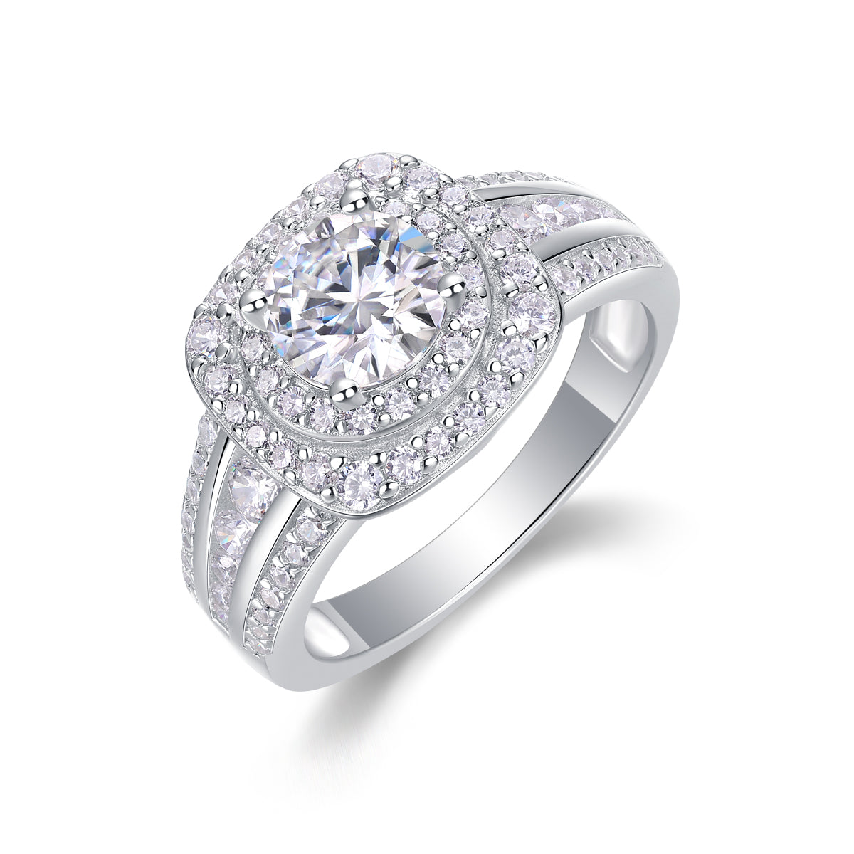 1Starry Sky Crown - A Fashionable Jewelry Ring Set With 1-carat Moissan Diamond S925 Sterling Silver And Platinum-plated Diamond Prohibit TikTok sales