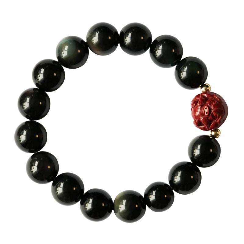 Obsidian Cinnabar Zodiac Bracelet For Women