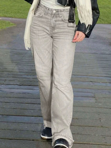 Loose Straight-fit High-waisted Wide-leg Pants