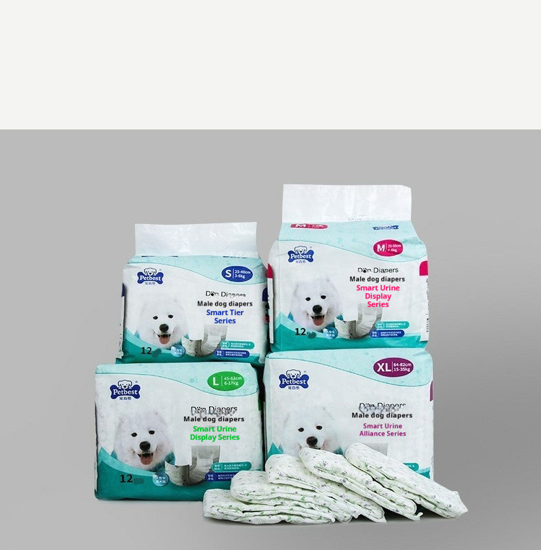 Petbest Male Dog Diaper Wearable Urine Display