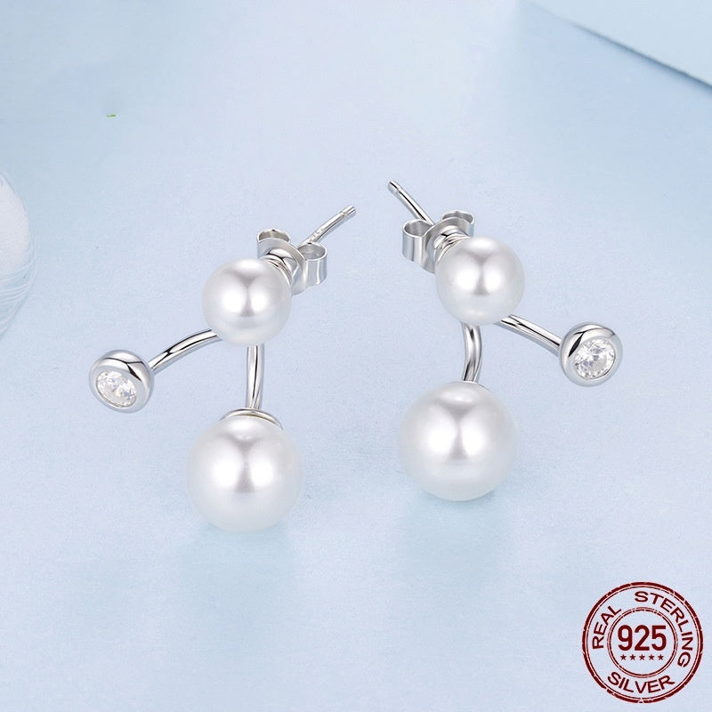 Original Design Two Ways Pearl Stud Earrings