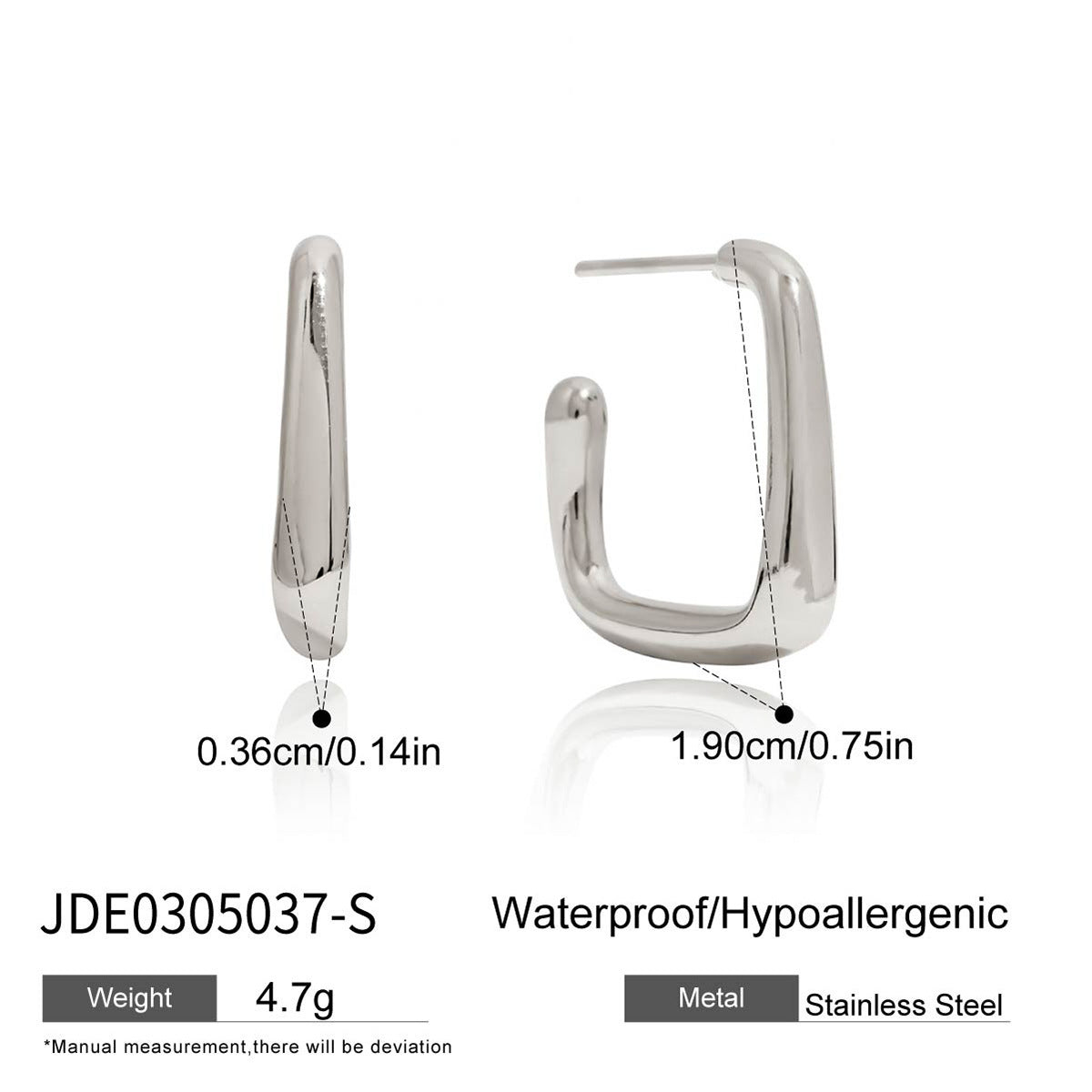 Jieding European And American Stainless Steel C-shaped Ear Studs Light Luxury High Sense