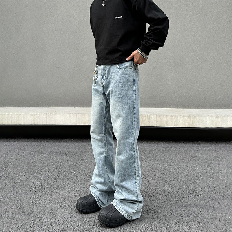 Retro Distressed Flattering Black Machete Skinny Jeans For Men