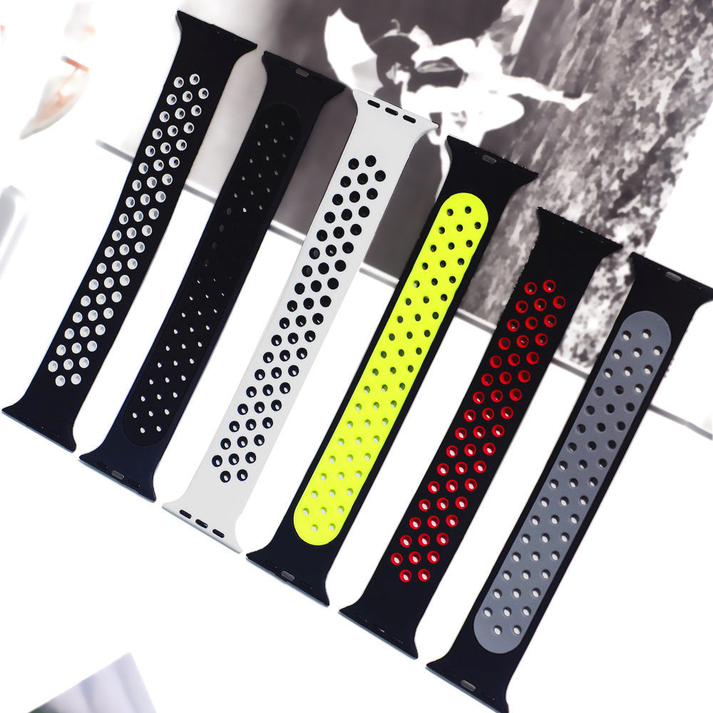 Fashion All-match Two-color Silicone Single Ring Strap