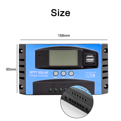 17.5X10X4.5 12V 24V Solar Panel Battery Regulator Charge Controller MPPT Auto Tracking