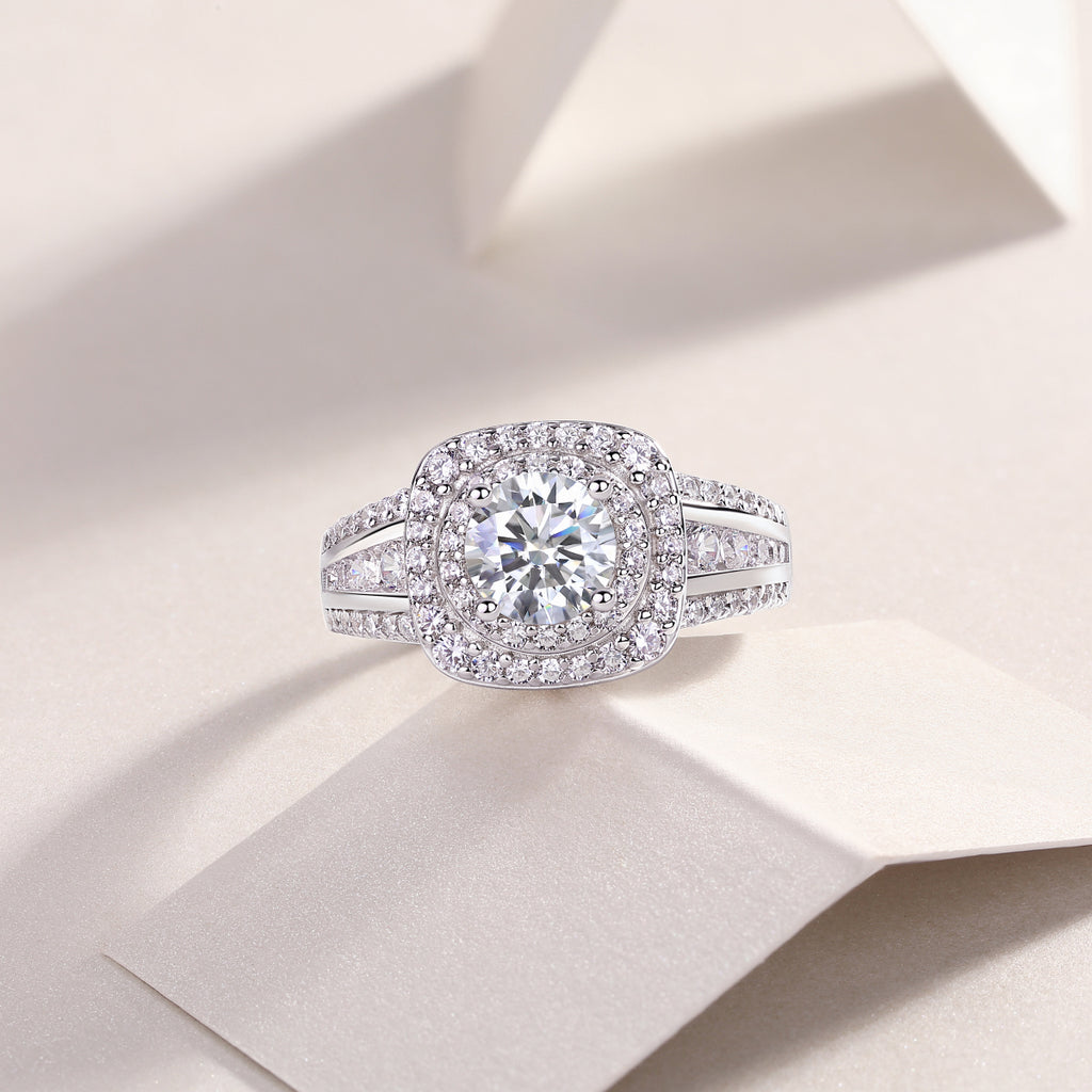 1Starry Sky Crown - A Fashionable Jewelry Ring Set With 1-carat Moissan Diamond S925 Sterling Silver And Platinum-plated Diamond Prohibit TikTok sales