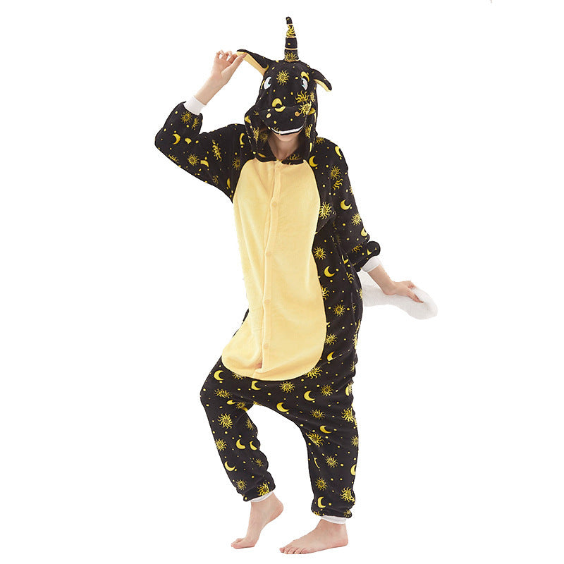 Autumn And Winter Flannel Cartoon Animal One-piece Pajamas