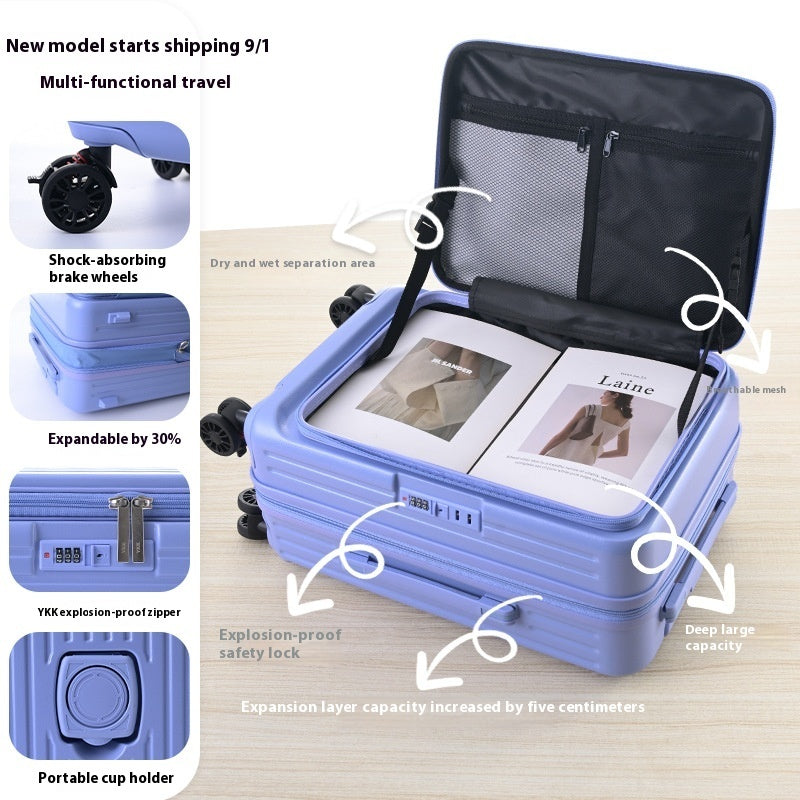 Three-piece Side Opening Expandable Large Capacity Suitcase