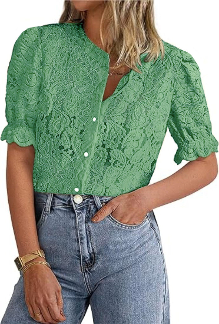Fashionable Elegant Lace Shirt For Women