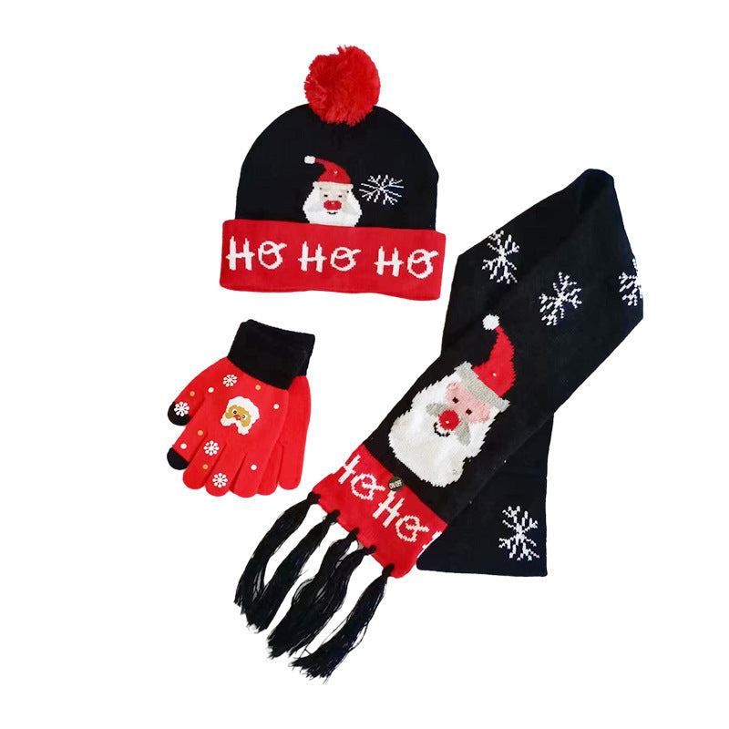 Holiday Party Christmas LED Luminous Knitted Jacquard Knitted Hat