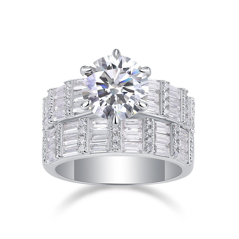 1Vanilla - A Fashionable And Luxurious Jewelry Piece Set With 3-carat Moissanite S925 Sterling Silver And Platinum-plated Diamond Prohibit TikTok sales