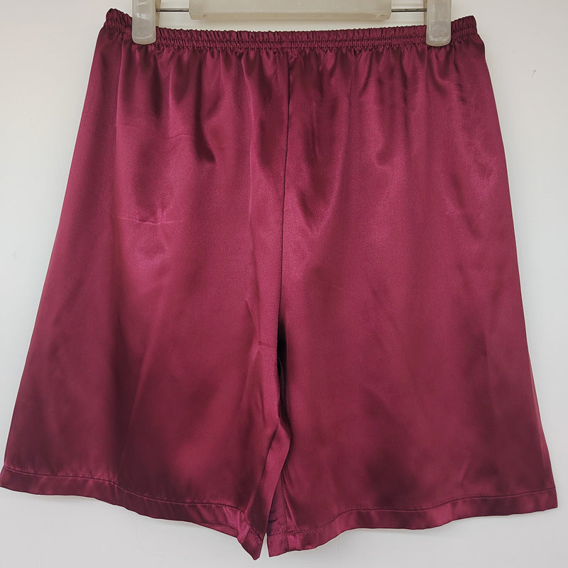 Men's Simple Home 5-point Silk Ice Silk Shorts