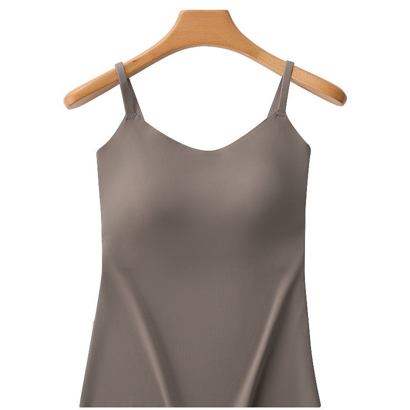 Summer Fixed Cup Without Steel Ring Outer Wear Traceless Bottoming Plus Size Slip Top Women