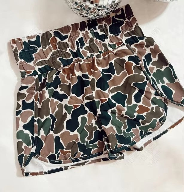 Camouflage Comfort And Casual Sports High Waist Shorts
