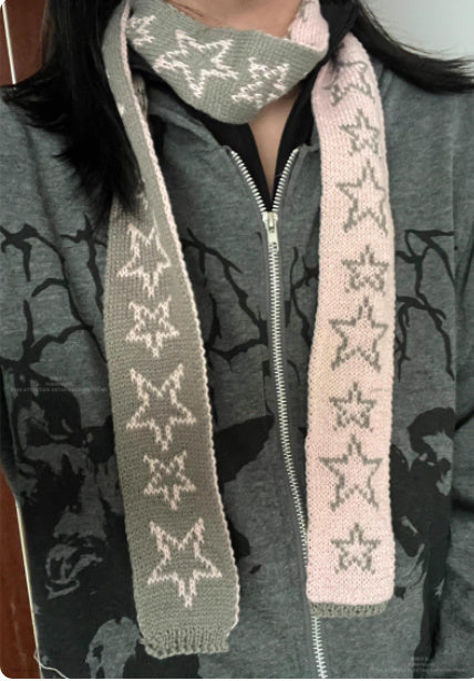 New Autumn And Winter Knitted Star Scarf