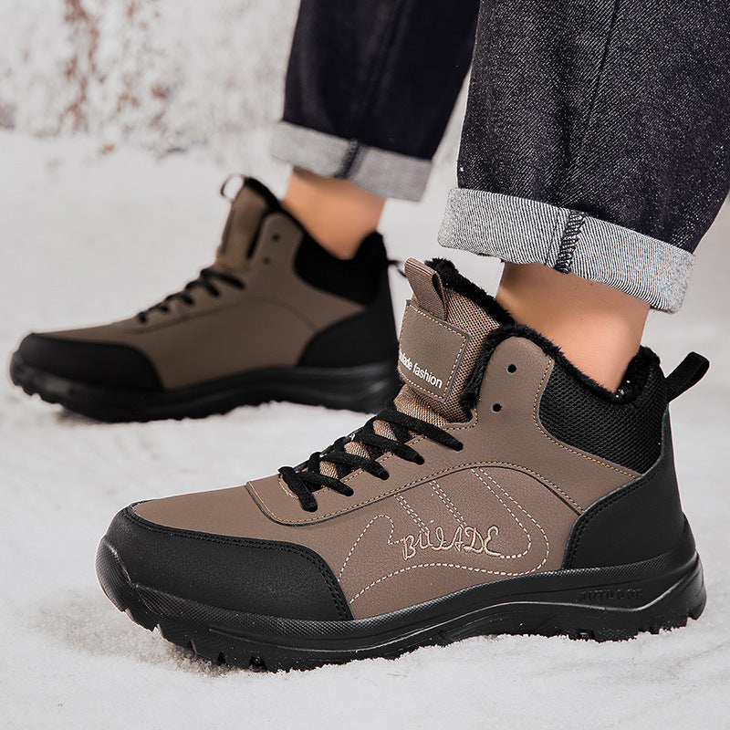 Men's Shoes Large Size Fleece-lined Casual Sports