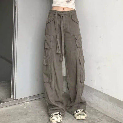 Women's American Vintage Multi-pocket Distressed Loose Cargo Pants